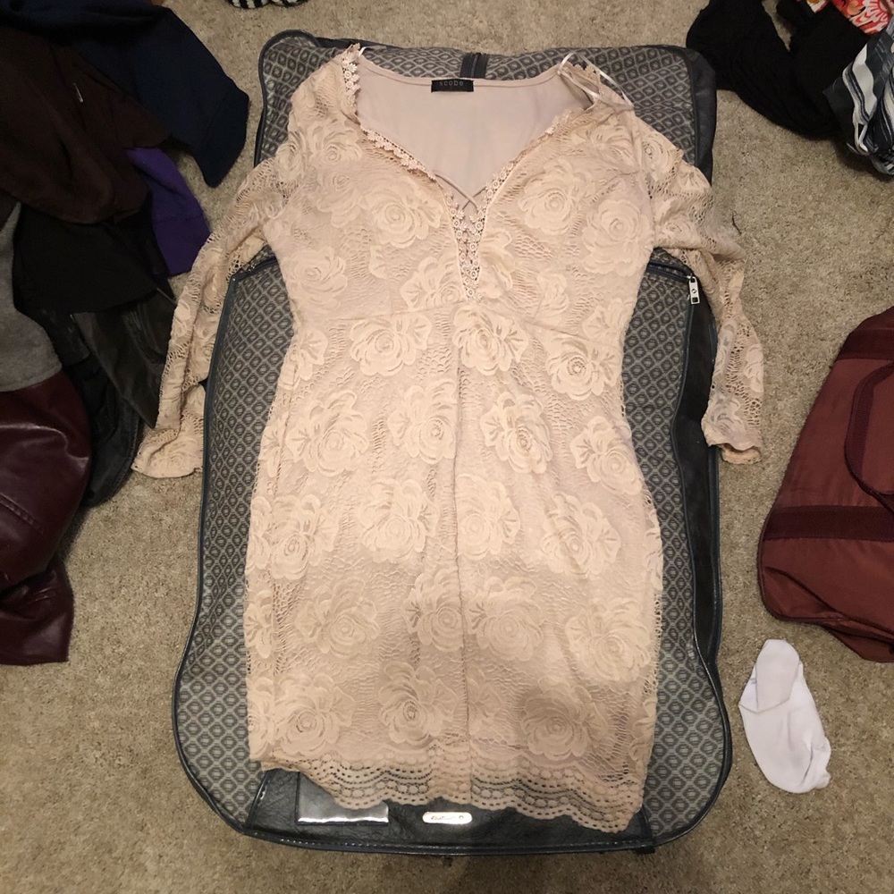 Cream color lace dress